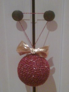 bola navidad rojo dorado