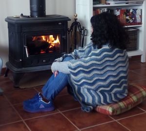 manta ondas azul chimney