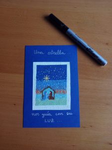 xtmas card belén azul